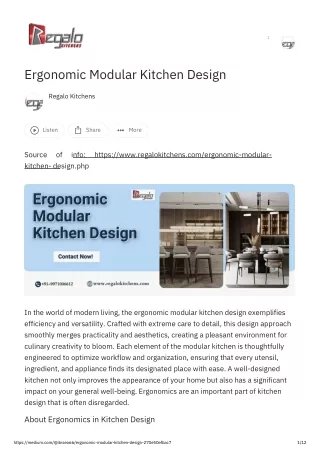 Ergonomic Modular Kitchen Design