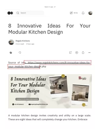 8 Innovative Ideas For Your Modular Kitchen Design _ by Regalo Kitchens _ Mar, 2024 _ Medium.pdf
