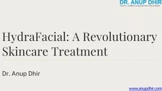 HydraFacial a Revolutionary Skincare Treatment- Dr. Anup Dhir