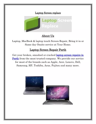 Laptop Screen Repair in Perth