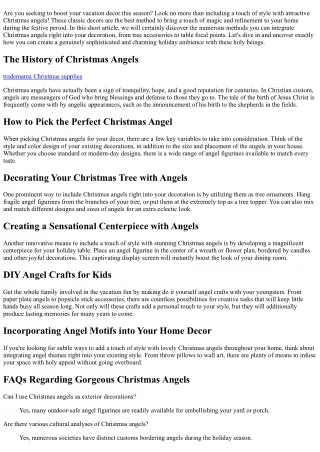 Add a Touch of Elegance with Attractive Christmas Angels