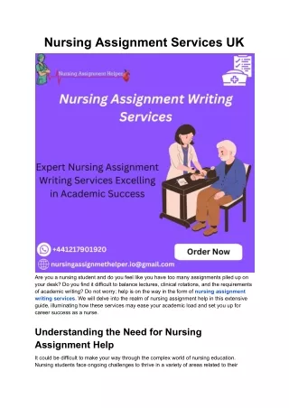 Nursing Assignment Services UK