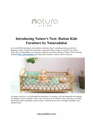 Introducing Nature's Nest: Rattan Kids  Furniture by Naturadubai