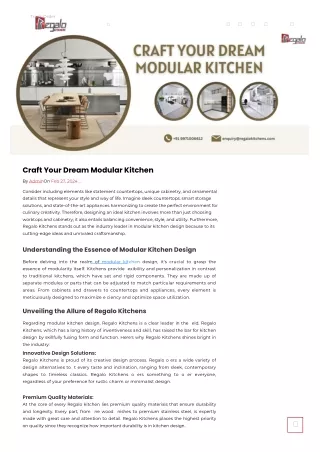 Craft Your Dream Modular Kitchen