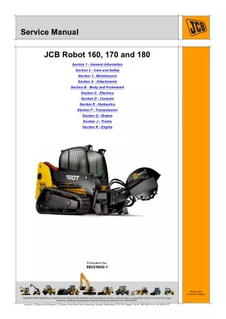 JCB 180T, 180THF ROBOT Service Repair Manual SN（1803000 to 1806999）