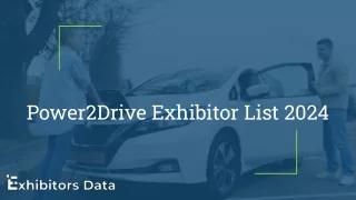 Power2Drive Exhibitor List 2024