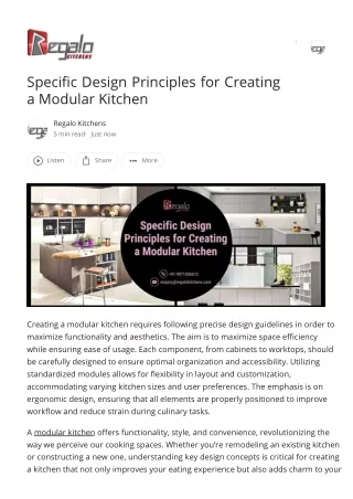 Specific Design Principles for Creating a Modular Kitchen