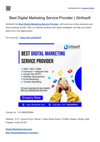 Best Digital Marketing Service Provider - i3infosoft