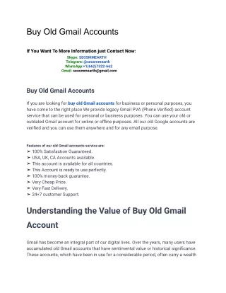 Buy Old Gmail Accounts