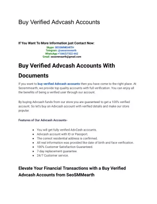 Buy Verified Advcash Accounts