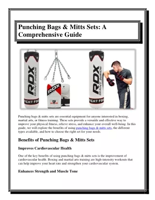 Punching Bags & Mitts Sets A Comprehensive Guide