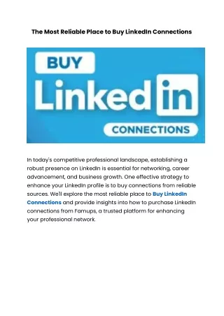 The Most Reliable Place to Buy LinkedIn Connections