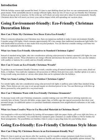 Going Green: Eco-Friendly Christmas Style Concepts