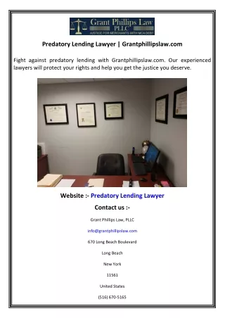 Predatory Lending Lawyer  Grantphillipslaw.com