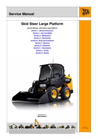 JCB 225T SKID STEER LOADER (ROBOT) Service Repair Manual