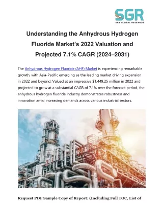 Understanding the Anhydrous Hydrogen Fluoride Market’s 2022 Valuation and Projec