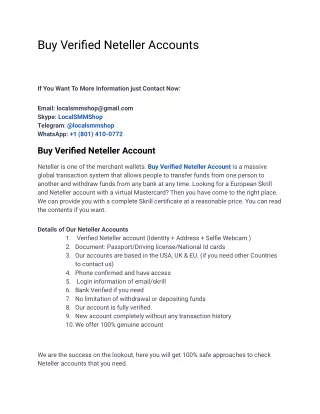 Buy Verified Neteller Accounts