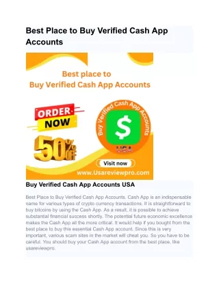 Best Place to Buy Verified Cash App Accounts