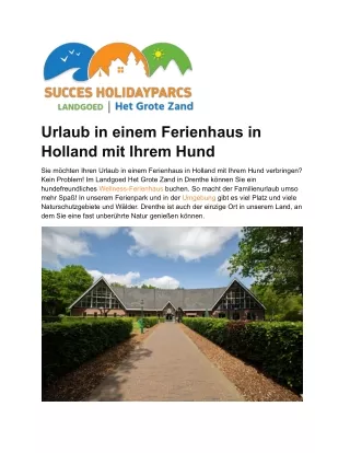 Ferienhaus in Holland mit dem Hund bei Landgoed het Grote Zand