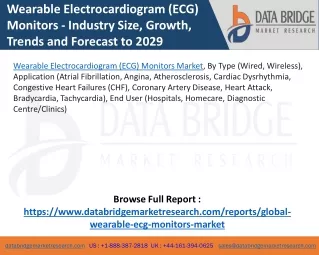 Wearable Electrocardiogram (ECG) Monitors Market – Industry Trends and Forecast to 2029