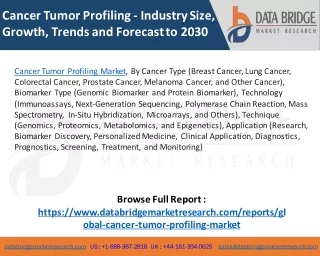 Cancer Tumor Profiling Market – Industry Trends and Forecast to 2030