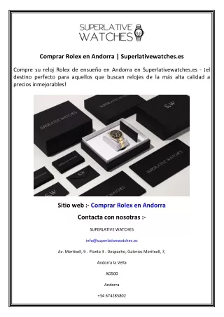 Comprar Rolex en Andorra  Superlativewatches.es