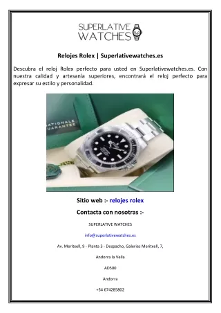 Relojes Rolex  Superlativewatches.es