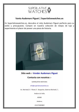 Venta Audemars Piguet  Superlativewatches.es