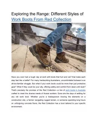 Exploring the Range: Different Styles of Work Boots in the Red Collection