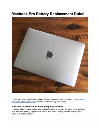 Macbook Pro Battery Replacement Dubai