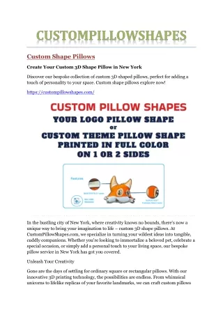 3D Shaped Pillows