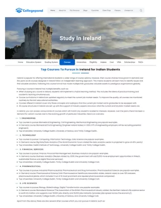 Courses To Study in Ireland - Collegepond