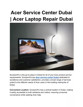 Acer Service Center Dubai _ Acer Laptop Repair Dubai