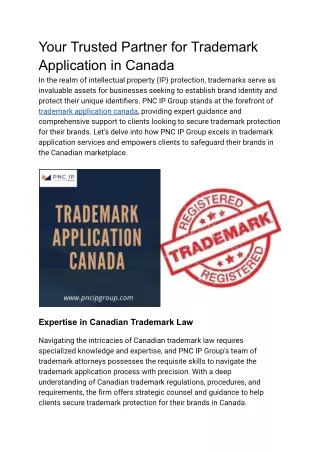 Trademark application canada