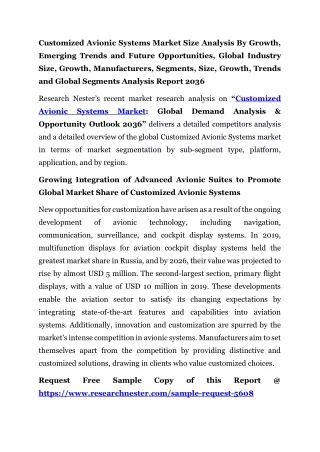 Customized Avionic Systems Market Emerging Trends 2036