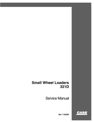 CASE 321D Wheel Loader Service Repair Manual