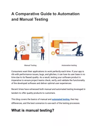 A Comparative Guide to Automation and Manual Testing