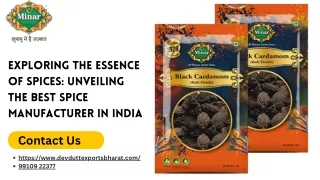 Exploring the Essence of Spices: Unveiling the Best Spice Manufacturer in India