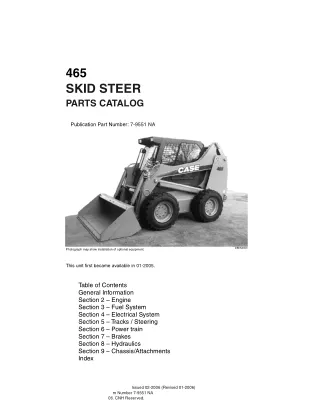 CASE 465 Skid Steer Loader Service Repair Manual