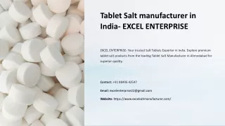 Tablet Salt manufacturer in India, Best Tablet Salt manufacturer in India