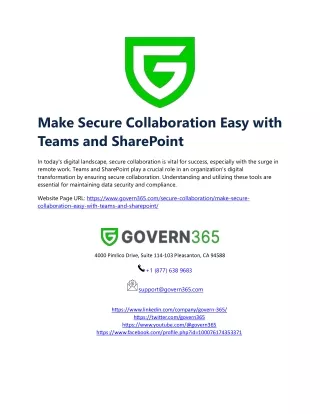 G365 - Make Secure Collaboration Easy with Teams and SharePoint