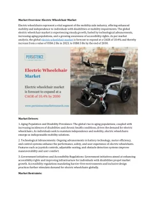 Electric Wheelchair Market Trends Redefine Accessibility and Comfort
