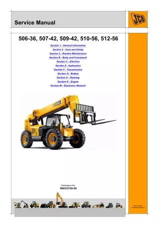 JCB 506-36 TELESCOPIC HANDLER Service Repair Manual