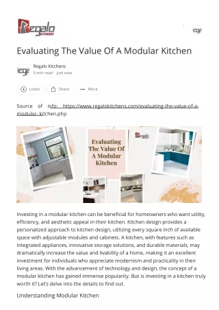 Evaluating The Value Of A Modular Kitchen
