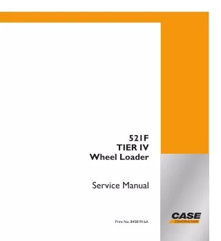 CASE 521F Tier IV Wheel Loader Service Repair Manual