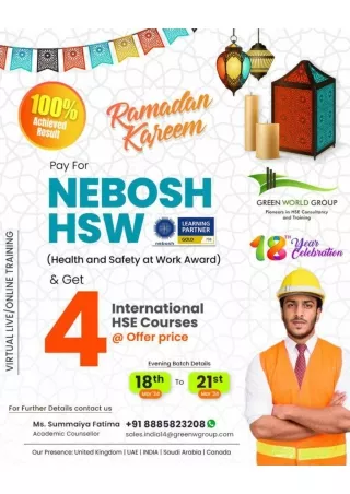 Unleashing the Benefits of Nebosh HSW Course in Hyderabad