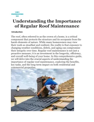 Understanding the Importance of Regular Roof Maintenance