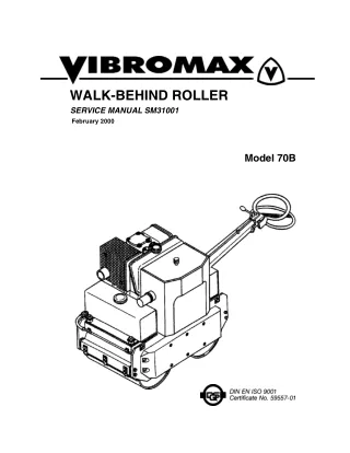 JCB 70B WALK BEHIND ROLLER Service Repair Manual