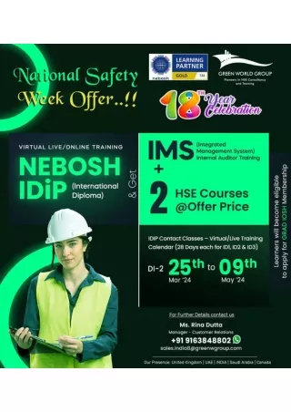 The Key to Advancing Your Career in  Nebosh I DIp Course in Kolkata