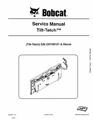 Bobcat Tilt-Tatch Service Repair Manual SN 224100101 And Above